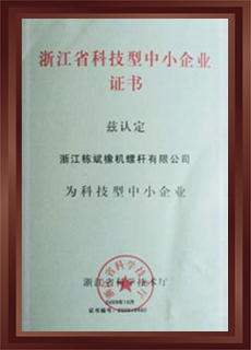 浙江省科技型中小企業(yè)證書(shū)